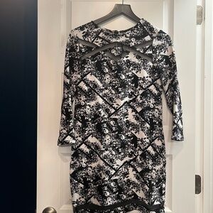 Elegant Black and White Floral Dress